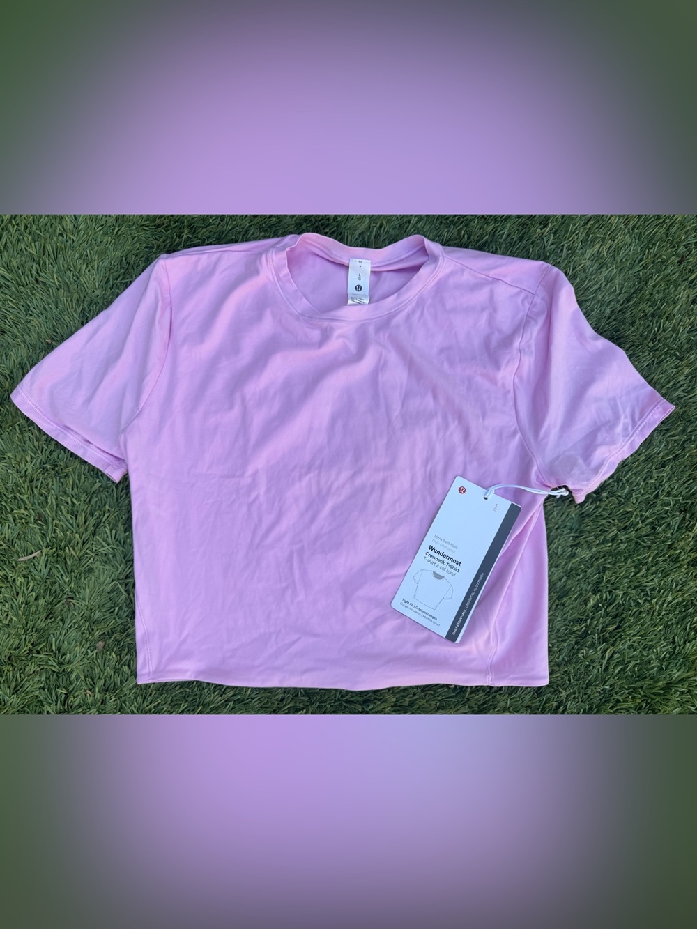 lululemon athletica Light Pink Cropped Crew Tee